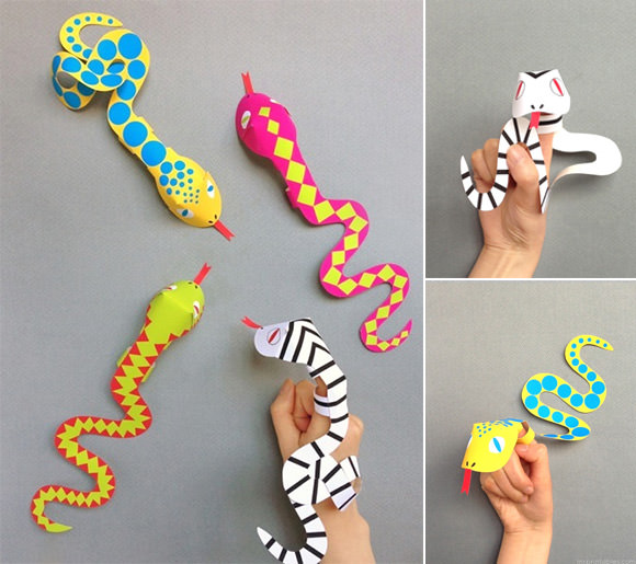 Serpent imprimables marionnettes de doigts de M. Printables