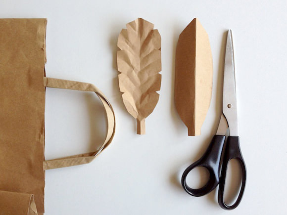 DIY Brown Paper Bag Leaves (simple craft project for kids)